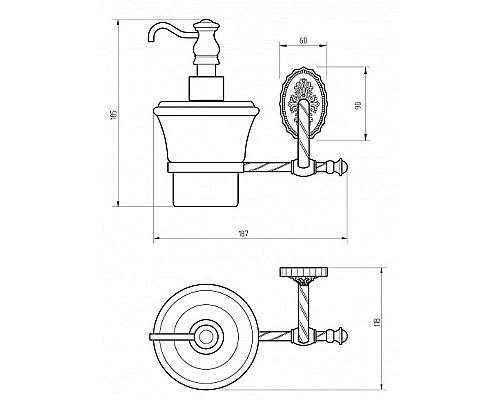 Приобрести Дозатор для жидкого мыла Migliore Edera 16912 Хром в магазине сантехники Santeh-Crystal.ru