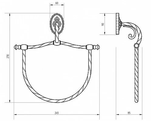 Заказать Кольцо для полотенец Migliore Edera 16917 Хром в магазине сантехники Santeh-Crystal.ru