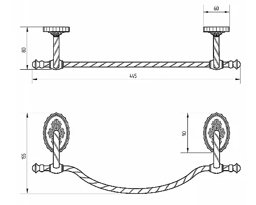 Приобрести Полотенцедержатель Migliore Edera 16923 Хром в магазине сантехники Santeh-Crystal.ru