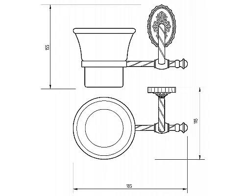 Купить Стакан для зубных щеток Migliore Edera 16952 Золото в магазине сантехники Santeh-Crystal.ru