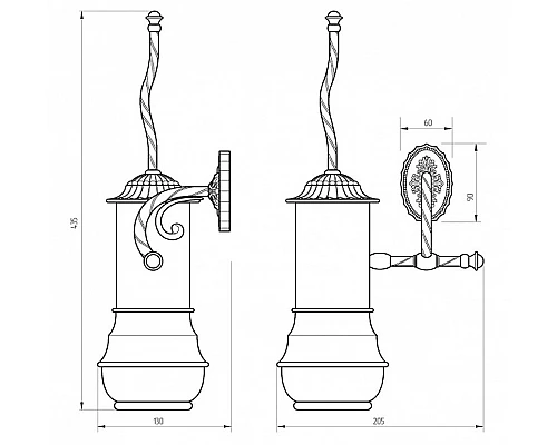Заказать Ершик для унитаза Migliore Edera 16891 Бронза в магазине сантехники Santeh-Crystal.ru