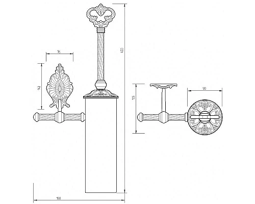 Приобрести Ершик для унитаза Migliore Elisabetta 17064 Золото в магазине сантехники Santeh-Crystal.ru