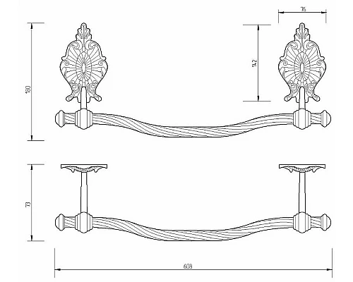 Приобрести Полотенцедержатель Migliore Elisabetta 17071 Золото в магазине сантехники Santeh-Crystal.ru