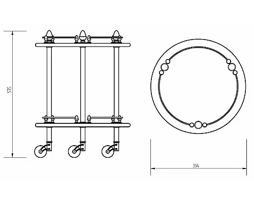 Приобрести Столик Migliore Elisabetta 17015 на колесиках Бронза в магазине сантехники Santeh-Crystal.ru