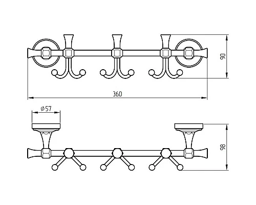 Приобрести Вешалка для полотенец Migliore Fortuna 27715 Хром в магазине сантехники Santeh-Crystal.ru