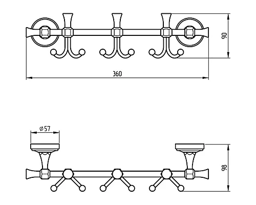 Купить Вешалка для полотенец Migliore Fortuna 27716 Бронза в магазине сантехники Santeh-Crystal.ru