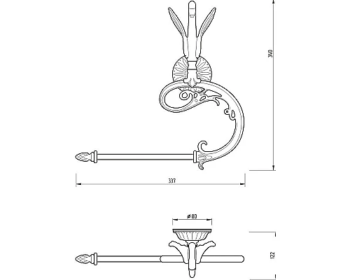 Заказать Полотенцедержатель Migliore Luxor 26228 Золото в магазине сантехники Santeh-Crystal.ru