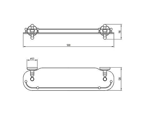 Приобрести Стеклянная полка Migliore Mirella 17178 Бронза в магазине сантехники Santeh-Crystal.ru