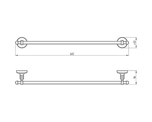 Приобрести Полотенцедержатель Migliore Mirella 17290 Хром Золото в магазине сантехники Santeh-Crystal.ru