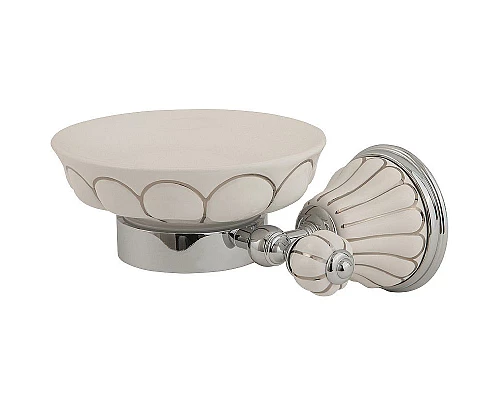 Приобрести Мыльница Migliore Olivia 17539 Белая Хром в магазине сантехники Santeh-Crystal.ru