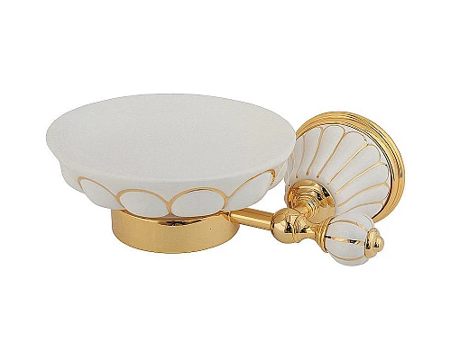 Купить Мыльница Migliore Olivia 17508 Золото Белая в магазине сантехники Santeh-Crystal.ru