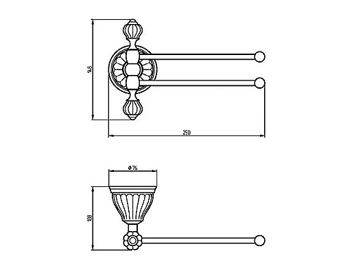 Купить Полотенцедержатель Migliore Olivia 17435 поворотный Бронза Белый в магазине сантехники Santeh-Crystal.ru