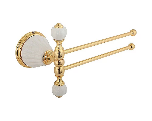 Приобрести Полотенцедержатель Migliore Olivia 17466 поворотный Золото Белый в магазине сантехники Santeh-Crystal.ru