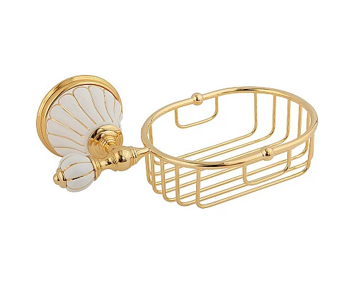 Приобрести Полка корзина Migliore Olivia 17533 Золото Белый в магазине сантехники Santeh-Crystal.ru