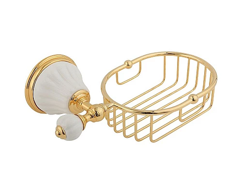 Заказать Полка корзина Migliore Olivia 17471 Золото Белый в магазине сантехники Santeh-Crystal.ru