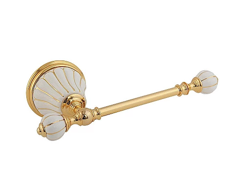 Приобрести Держатель туалетной бумаги Migliore Olivia 17513 Золото Белый в магазине сантехники Santeh-Crystal.ru