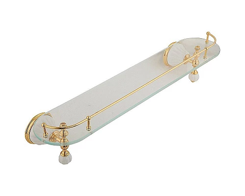 Купить Стеклянная полка Migliore Olivia 17464 Золото Белая в магазине сантехники Santeh-Crystal.ru