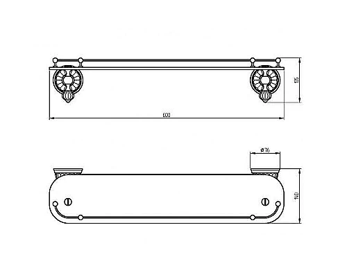 Купить Стеклянная полка Migliore Olivia 17464 Золото Белая в магазине сантехники Santeh-Crystal.ru