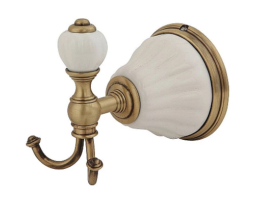 Заказать Двойной крючок Migliore Olivia 17430 Бронза Белый в магазине сантехники Santeh-Crystal.ru