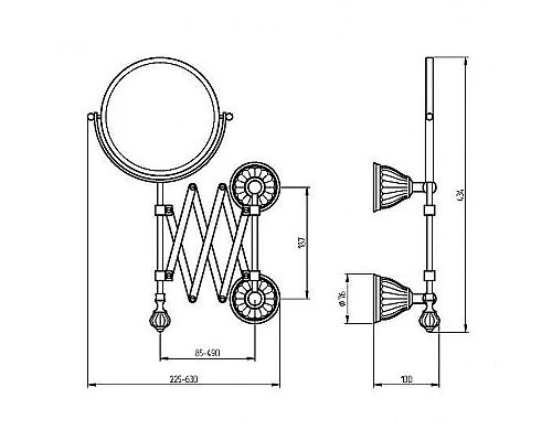 Приобрести Косметическое зеркало Migliore Olivia 17428 Бронза Белое в магазине сантехники Santeh-Crystal.ru