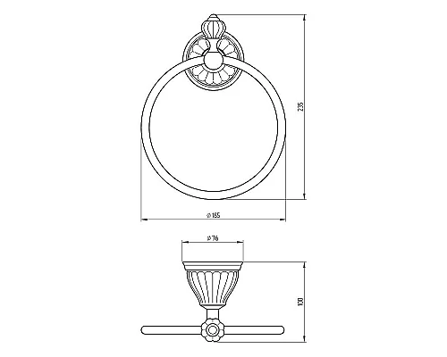Купить Кольцо для полотенец Migliore Olivia 17429 Бронза Белый в магазине сантехники Santeh-Crystal.ru