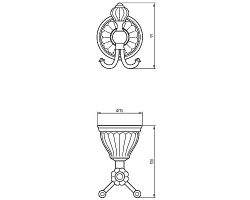 Заказать Двойной крючок Migliore Olivia 17523 Золото Белый в магазине сантехники Santeh-Crystal.ru