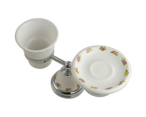 Заказать Стакан для зубных щеток с мыльницей Migliore Provance 17677 Хром Белый в магазине сантехники Santeh-Crystal.ru