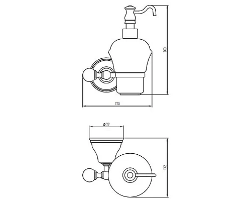 Купить Дозатор для жидкого мыла Migliore Provance 17690 Золото Белый в магазине сантехники Santeh-Crystal.ru