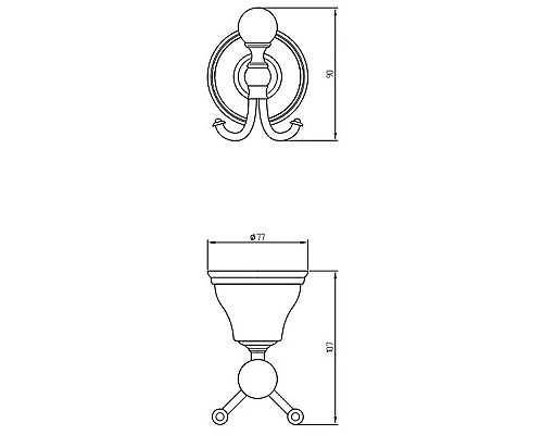 Заказать Двойной крючок Migliore Provance 17698 Золото в магазине сантехники Santeh-Crystal.ru