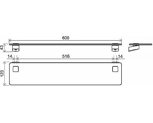 Заказать Стеклянная полка Ravak 10° X07P567 Черная матовая в магазине сантехники Santeh-Crystal.ru