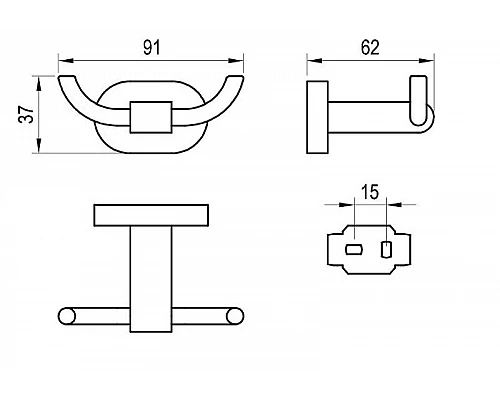 Заказать Двойной крючок Ravak Chrome CR 100.00 X07P186 Хром в магазине сантехники Santeh-Crystal.ru