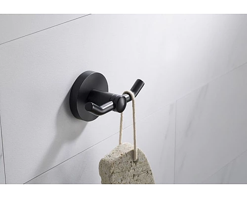 Заказать Двойной крючок Timo Saona 13012/03 Черный в магазине сантехники Santeh-Crystal.ru