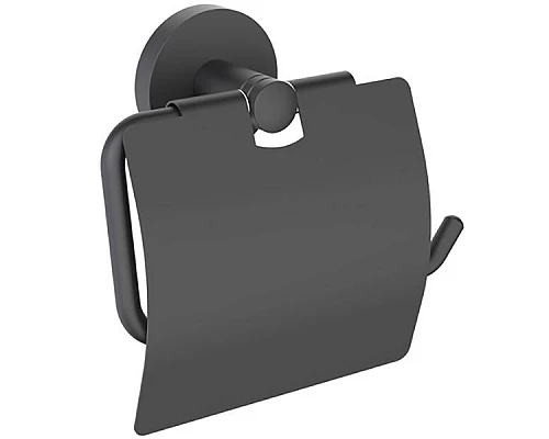 Купить Держатель туалетной бумаги Timo Saona 13042/03 с крышкой Черный в магазине сантехники Santeh-Crystal.ru