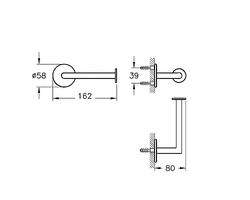 Приобрести Держатель туалетной бумаги Vitra Origin A4488736 Черный матовый в магазине сантехники Santeh-Crystal.ru