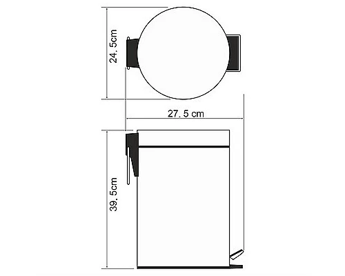 Приобрести Ведро для мусора WasserKRAFT K-612 Нержавеющая сталь в магазине сантехники Santeh-Crystal.ru