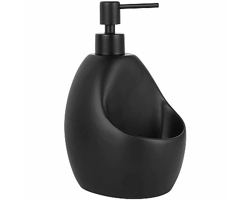 Заказать Дозатор для жидкого мыла WasserKRAFT K-8099BLACK с емкостью для губки Черный матовый в магазине сантехники Santeh-Crystal.ru
