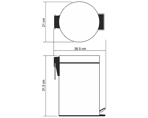 Купить Ведро для мусора WasserKRAFT Ammer K-665 5 л Хром матовый в магазине сантехники Santeh-Crystal.ru