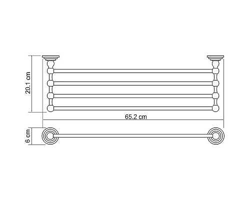 Купить Полка для полотенец WasserKRAFT Ammer K-7011 Хром матовый в магазине сантехники Santeh-Crystal.ru