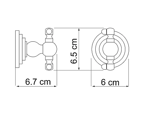 Заказать Двойной крючок WasserKRAFT Ammer K-7023D Хром матовый в магазине сантехники Santeh-Crystal.ru