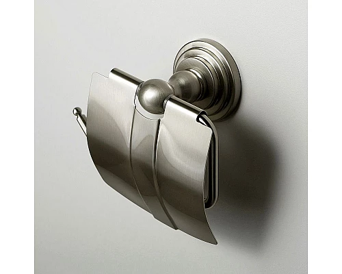 Приобрести Держатель туалетной бумаги WasserKRAFT Ammer K-7025 с крышкой Хром матовый в магазине сантехники Santeh-Crystal.ru