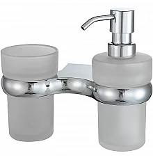 Дозатор для жидкого мыла WasserKRAFT Berkel K-6889 со стаканом для зубных щеток Хром
