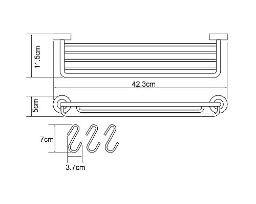 Приобрести Полка корзина WasserKRAFT Donau K-9415 Хром в магазине сантехники Santeh-Crystal.ru