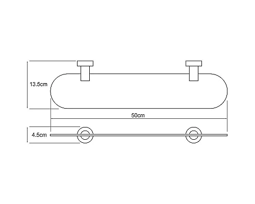 Заказать Стеклянная полка WasserKRAFT Donau K-9424 Хром в магазине сантехники Santeh-Crystal.ru