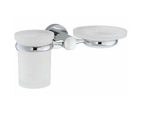 Приобрести Стакан для зубных щеток с мыльницей WasserKRAFT Donau K-9426 Хром в магазине сантехники Santeh-Crystal.ru