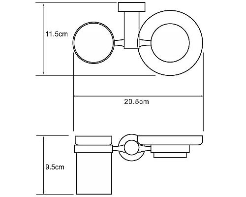 Приобрести Стакан для зубных щеток с мыльницей WasserKRAFT Donau K-9426 Хром в магазине сантехники Santeh-Crystal.ru