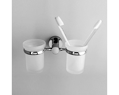 Заказать Стакан для зубных щеток WasserKRAFT Donau K-9428D двойной Хром в магазине сантехники Santeh-Crystal.ru