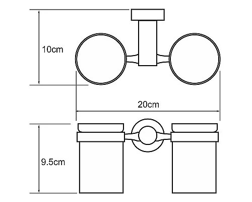 Заказать Стакан для зубных щеток WasserKRAFT Donau K-9428D двойной Хром в магазине сантехники Santeh-Crystal.ru