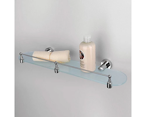 Приобрести Стеклянная полка WasserKRAFT Donau K-9444 Хром в магазине сантехники Santeh-Crystal.ru