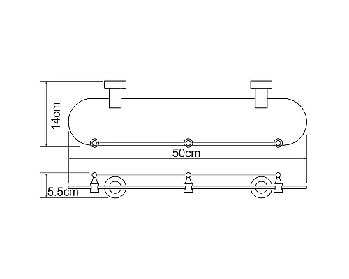 Приобрести Стеклянная полка WasserKRAFT Donau K-9444 Хром в магазине сантехники Santeh-Crystal.ru