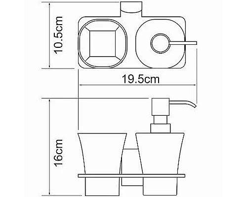 Приобрести Дозатор для жидкого мыла WasserKRAFT Exter K-5289 со стаканом для зубных щеток Светлая бронза в магазине сантехники Santeh-Crystal.ru